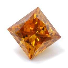 1.02 carat Fancy Deep Brownish Yellowish Orange, Princess-cut
