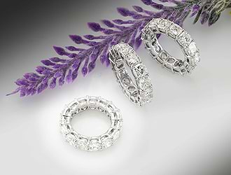 Leibish colorless diamond wedding bands