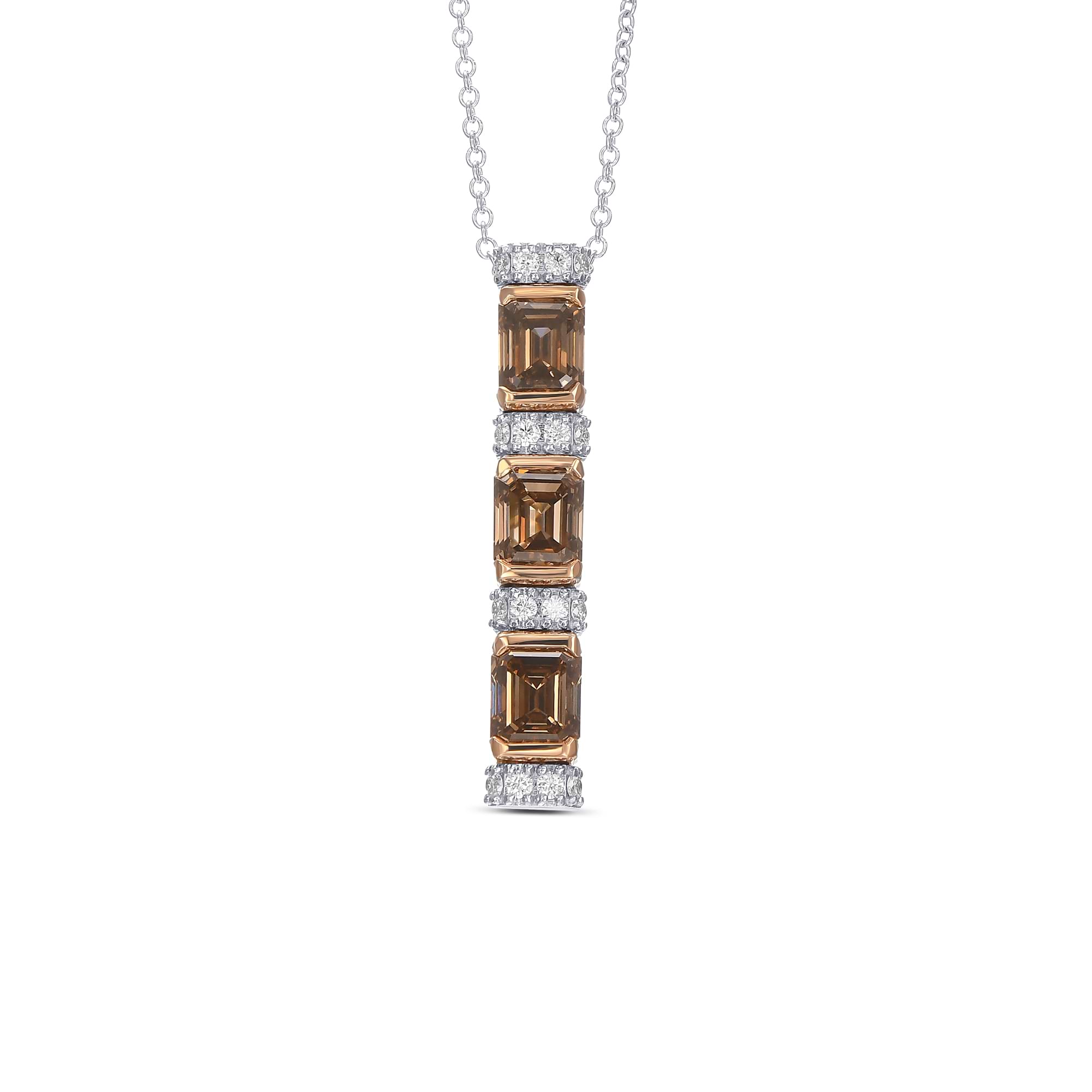 Fancy Brown Emerald Diamond Drop Pendant
