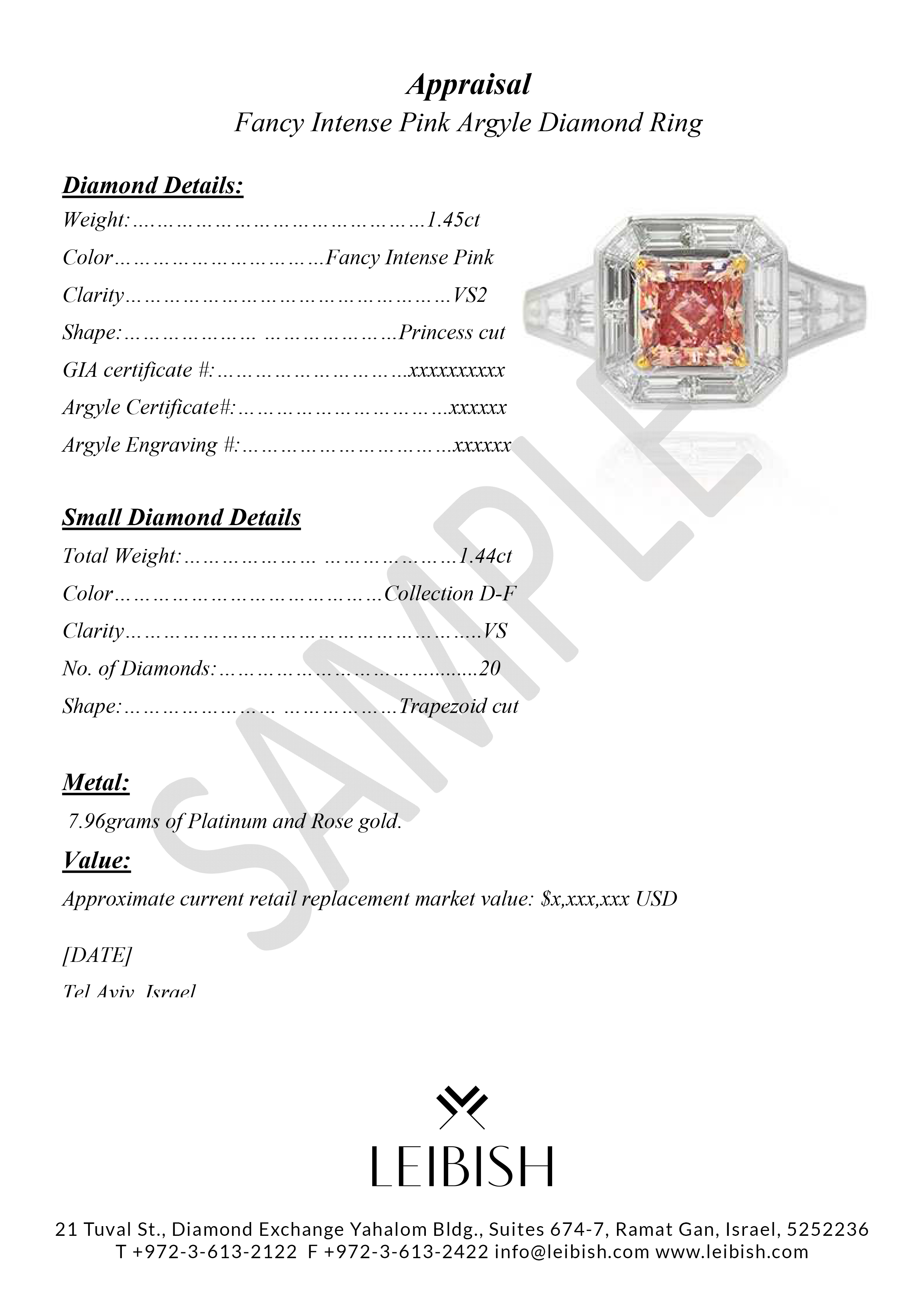 Sample Jewelry appraisal