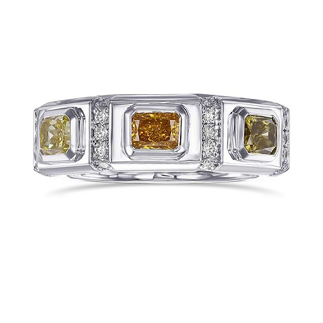 Mix Color Three-stone Men's Diamond Ring, SKU 517120 (2.13Ct TW)