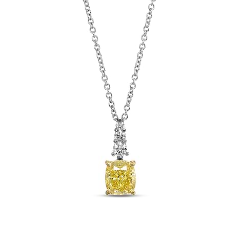 Fancy Intense Yellow and White Diamond Drop Pendant, SKU 606348 (1.52Ct TW)